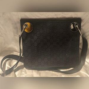 Gucci Black Monogram Shoulder Bag
